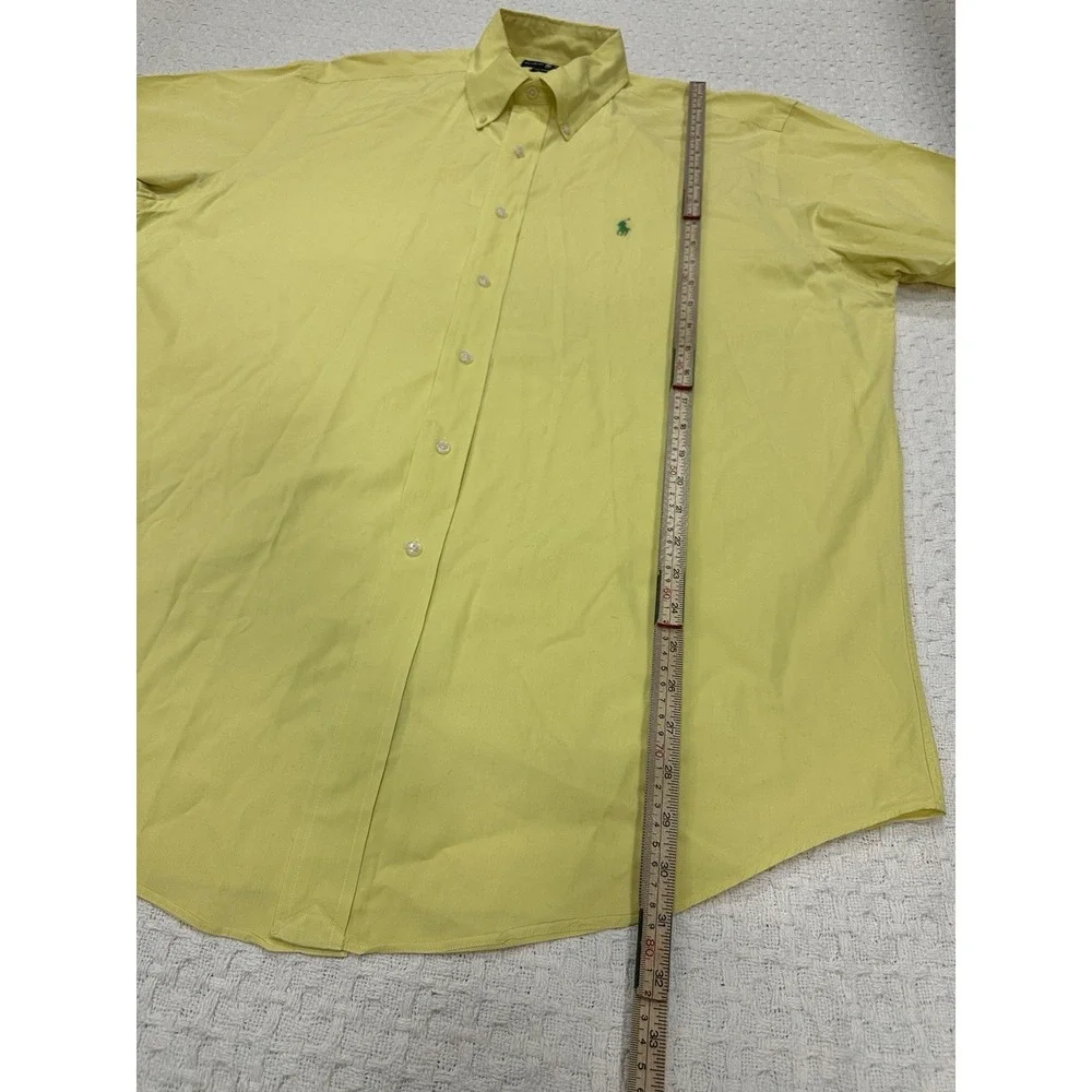 Ralph Lauren Polo L Classic Fit Collared Short Sleeve Shirt‎ Yellow Button Down
